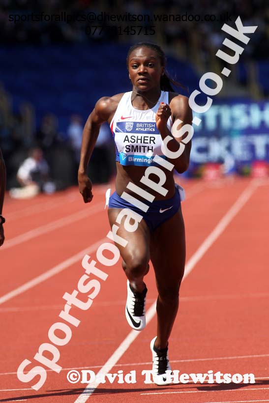 Dina Asher-Smith (GB) womens 100 metres, IAAF Diamond League, Birmingham. Photo: David T. Hewitson/Sports for All Pics